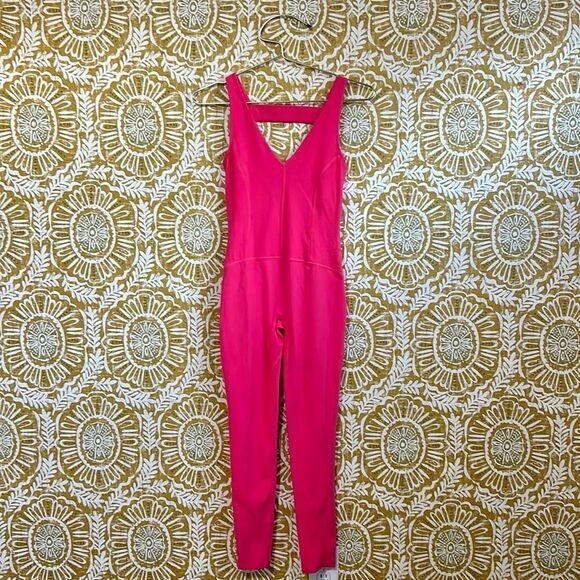 NWOT Free People Movement Never Better One-Piece Jumpsuit in Neon Coral size XS - Picture 9 of 16